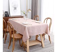 maxmill Lux Faux Linen Tablecloth with Slubby Yarn Textured Weaves Wrinkle Resistant Anti-Shrink Soft Table Cloth for Kitchen Dining Restaurant Tabletop Rectangle 60 x 120 Inch Blush