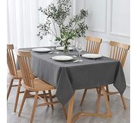 maxmill Rectangle Textured Tablecloth Waterproof Spillproof Wrinkle Free Table Cloth, Kitchen Dining Tabletop Decoration, Fabric Table Cover for Outdoor and Indoor Use, 52 x 70 Inch, Charcoal