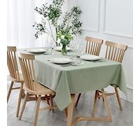 maxmill Rectangle Textured Tablecloth Waterproof Spillproof Wrinkle Free Table Cloth, Kitchen Dinning Tabletop Decoration, Fabric Table Cover for Outdoor and Indoor Use, 52 x 70 Inch, Sage Green
