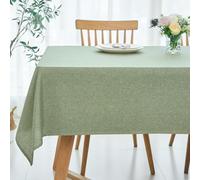 maxmill Rectangular Tablecloth Linen Texture Stain Proof Waterproof Wrinkle Free Spillproof Washable Fabric Table Cloth Farmhouse Tablecloths for Dining Room Party Holiday, 60 x 140 Inch, Sage Green