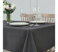 maxmill Square Jacquard Tablecloth Waterproof Spillproof Wrinkle Resistant Soft Slubby Textured Table Cloth for Dinner, Party Washable Polyester Fabric, Indoor and Outdoor Use, 60 x 60 Inch, Charcoal