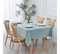 maxmill Textured Rectangle Tablecloth Water Resistant Wrinkle Free Spill-Proof, Soft Jacquard Table Cloth for Banquet Parties Event Holiday Dinner, Indoor and Outdoor Use, 60 x 84 Inch, Dusty Blue