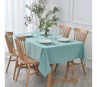 maxmill Textured Rectangle Tablecloth, Wrinkle Free Spill Proof, Soft Jacquard Table Cloth for Buffet Banquet Parties Event Holiday Dinner, Indoor and Outdoor Use, 60 x 84 Inch Turquoise