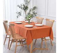 maxmill Textured Rectangular Tablecloth Water Resistance Antiwrinkle Spillproof Soft Jacquard Table Cloth for Dining Room, Buffet Banquet Parties and Holiday Dinners, 60 x 104 Inch, Rust