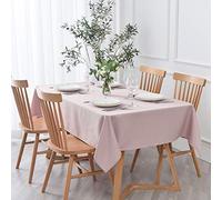 maxmill Textured Rectangular Tablecloth Water Resistance Antiwrinkle Spillproof Soft Jacquard Table Cloth for Dining Room, Buffet Banquet Parties and Holiday Dinners, 60 x 104 Inch, Dusty Pink