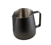 MaxMiuly Milk Frothing Pitcher 400ml, Small Size Stainless Steel Milk Jug for Making Latte Art and Coffee Cappuccino,Coffee Milk Frother Jug with Scale14oz (400ml Black)