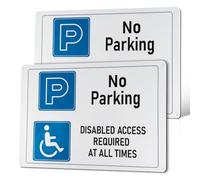 Maxmoc 2 Pcs No Parking Disabled Access required Sign, PVC Rigid Plastic