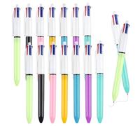 Maxmoc 4 Colour Pen,14 Pcs Multicolor Pens,4 in-1 Multicoloured Pen Smooth 1 mm Four-Color Ballpoint Pen for Office Home School Supplies