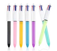 Maxmoc 4 Colour Pen,7 Pcs Multicolor Pens,4 in-1 Multicoloured Pen Smooth 1 mm Four-Color Ballpoint Pen for Office Home School Supplies