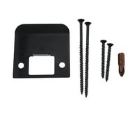 Maxmoral 1 Set 2-1/4 x 2-1/4inch Matte Black Extended Lock Plate with Screws and Screwdriver Bit Stainless Steel Door Panel Guide Plate Locksmith Fittings