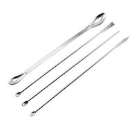 Maxmoral 1 Set Stainless Steel Micro Lab Sampling Scoop Spatulas Combination Reagent Spoon Laboratory Supplies (Pack of 4)