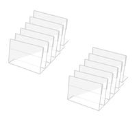 Maxmoral 12PCS 3.5x2.5inch Transparent Acrylic Stand L Shaped Display Rack Classroom Home Office Decorative Items for Displaying Photographs/Letters/Advertisements/Lists