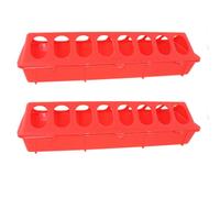 Maxmoral 2PCS Red Plastic Flip Top Small Poultry Feeder 30x11.5x7.2cm Anti Spill Waste Reducing Porous Pigeon Supplies for Separating Feed and Water