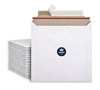 MAXO 12 Inch LP Record Mailers - 340 × 340 mm Cardboard Vinyl Mailer Envelopes, Peel & Seal Closure, White Fibreboard (100)