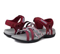 Maxome Hiking Sandals Women Summer Sport Ladies Walking Sandals for Women Arch Support Comfortable Casual Hook Loop Strap Beach Shoes Red