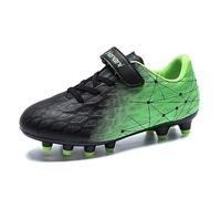 Maxome Kids Unisex Football Boots Soccer Cleats FG/AG Cleats Kids Girls Athletics Training Shoes Junior Outdoor Sport Sneakers Black, Green Size 9.5 UK Child