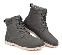 Maxome Walking Boots Mens Hiking Chukka Boots Mens Ankle Work Waterproof Lace Up Non-Slip Leather Shoes Outdoor Casual Winter Booties