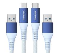 Maxonar 2 Pack USB C Data Cable 10Gbps USB A Android Auto Cable QC3.0 3.1A Fast Charger Data Transfer Cable USB3.2 Gen2 for Samsung Note20 Galaxy S24/S23/S22/S21 Z Flip5 Pixel9/9Pro Oneplus 11 1M-Blue