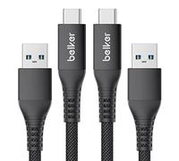 Maxonar 2Pack USB C Charger Cable 10Gbps Data USB A Android Auto Cable QC3.0 3.1A Type C Fast Charging Data Transfer USB3.2 Gen2 for Samsung Note20 Galaxy S23/S22 PS5 Z Flip5 Pixel 8 3M/10ft Black