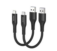 Maxonar USB C Cable Short 15cm/0.15M 2Pack 10Gbps Data USB3.2 Gen2 Type C Android Auto Cable QC3.0 3.1A USB A to C Fast Charge for Samsung Note20 Galaxy S24/S23/S22 Z Flip5 Tab S9 Pixel 9 Black