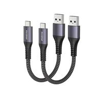 Maxonar USB C Cable Short 30cm/0.3M 2Pack [10Gbps Data] USB3.2 Gen2 Type C Android Auto Cable QC3.0 3.1A USB A to C Fast Charger for Samsung Note20 Galaxy S24/S23/S22/S21/S20 Z Flip 5 Tab S9 Pixel9