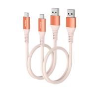 Maxonar USB C Short Cable 50cm/0.5M 2Pack [10Gbps Data] USB3.2 Gen2 Type C Android Auto Cable QC3.0 3.1A USB A to C Fast Charger for Samsung Note20 Galaxy S24/S23/S22/S21 Z Flip5 Pixel 9/9 pro Orange