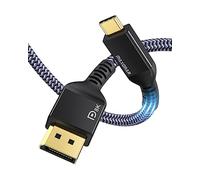 Maxonar USB C to DisplayPort Cable 8K@60Hz 4K@60Hz/144Hz/120Hz 5K@60Hz 2K@240Hz Thunderbolt 3 to DisplayPort Cable HBR3 DP1.4 Adapter for Mac Studio M1 Mac Book Air M2 Mac mini 1M Black
