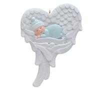 MAXORA Baby Boy Blue Angel Ornaments Remembrance Infant Loss Miscarriage Memorial Ornament Personalization Tree Decorations