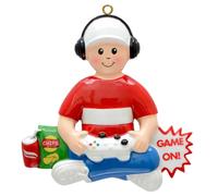 MAXORA Personalized Gamer Boy Christmas Ornament - Video Gamer Ornament - Video Gamer Hand Controller Gaming Ornament - Unique Keepsake Gift for Teenage Boy, Kids