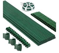 MAXPACE 40pcs Garden Stakes, 17" Each, DIY 4ft 5ft 6ft 7ft Sturdy Fiberglass Plant Sticks Stakes Supports for Tomato Vegetables