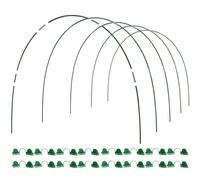 MAXPACE Greenhouse Hoops, DIY Plant Support Garden Stakes, Rust Free Grow Tunnel up to 7ft Long Fiberglass Support Hoops Frame for Garden Fabric, Green, 25pcs