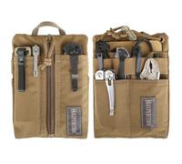 MAXPEDITION Platy Pocket Organizer, Durable EDC Tool Pouch for Men, Neck Wallet with Paracord Lanyard, Holds Flashlight, Multitool, Pen, Notebook (Dark Tan, 5" x 7")