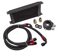 maXpeedingrods 10 Row AN-10AN Universal Engine Transmission Oil Cooler Filter Adapter Hose Kit 1.4M 1.6M