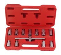 maXpeedingrods 10Pcs Drain Plug Socket Tool Set 3/8" Drive Hex Square T-Bar Engine Sump Key Tool 8-17mm Kit