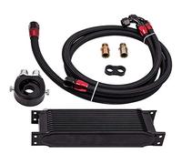 maXpeedingrods 13 Row AN10 Universal Engine Universal Oil Cooler Kit 3/4"UNF16 with Filter Adapter & Hoses Kit black