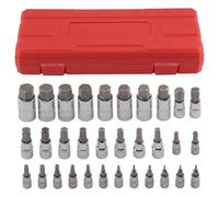 maXpeedingrods 32 Piece Hex Bit Socket Tool Set S2 Steel 1/4 3/8 1/2 in Drive Metric Imperial