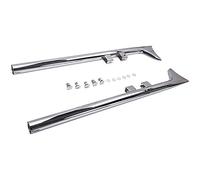 maXpeedingrods 36" 2 Pcs Fishtail Exhaust Slip On Mufflers Chrome for Harley Touring Road King Motorcycle Exhaust System (Silver)