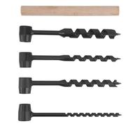 maXpeedingrods 4 Pcs Hand Auger Wood Drill, Bushcraft Gear Hand Auger Drill Survival Tools Scotch Eye Wood Auger Hand Drill Bushcraft Auger Tool for Camping, Outdoor, Hiking, Woodworking