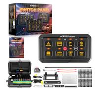 maXpeedingrods RGB 8 Color 8 Gang Switch Panel Kit, 12/24V LED Dimmable Touch Marine Switch Panel with Memory Function 140 Stickers 4 Multifunction, Built-in Relay Control for Car Truck SUV Off-road