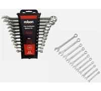 MAXPERKX 11pcs Rolson Combination Spanner 6-19mm Metric Wrench Garage Tool Set Chrome Vanadium with Storage Rack 11 Pieces Combo Steel 6,7,8,10,11,13,14,17,19mm Drop Forged Chrome Plated