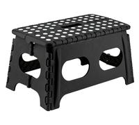 MAXPERKX 150kg Folding Step Stool Home Easy Storage Grip Multi Purpose Foldable Stepstool Collapsible Portable Sturdy Lightweight Compact Durable Stool (Black)