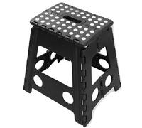 MAXPERKX 150kg Folding Step Stool Home Easy Storage Grip Multi Purpose Foldable Stepstool Collapsible Portable Lightweight Compact Sturdy Durable Multipurpose Stool (Black)