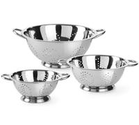 MAXPERKX 18/20/24/28/32/34cm Stainless Steel Deep Colander Strainer with Large Holes for Pasta Vegetables Fruits Rice Beans Noodles Handle Kitchen Healthy Gluten-Free Organic Gourmet Veggie (34CM)