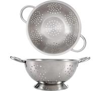 MAXPERKX 18/20/24/28/32/34cm Stainless Steel Deep Colander Strainer with Large Holes for Pasta Vegetables Fruits Rice Beans Noodles Handle Kitchen Healthy Gluten-Free Organic Gourmet Veggie (32CM)
