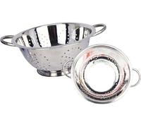 MAXPERKX 18/20/24/28cm Stainless Steel Deep Colander Strainer with Large Holes for Pasta Vegetables Fruits Rice Beans Noodles Handle Kitchen Healthy Gluten-Free Organic Gourmet Veggie Pasta (24CM)