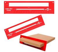 MAXPERKX 2X Postage Ruler Red Royal Mail PIP PPI Postal Template Letter Size Charge Guide Small Large Post Office Parcel Package Price Checker Measurement Scale Accurate Set of 2