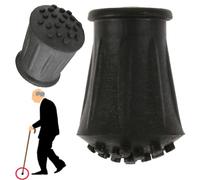 MAXPERKX Black Rubber Walking Stick Ferrule Crutch Grip End Walk Cane Pole Replacement Chair Leg Spiked Insert Bottom Heavy Duty Ferrules Protector For Seniors Crutches Canes Hiking Stick (4, 22mm)