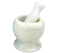 MAXPERKX Marble Pestle and Mortar - Hand Grind Herbs and Spices For Pesto, Garlic Masher, Marinades, Dressings, Spice Grinder Herb Crusher Kitchen Tool, Solid Heavy (White)