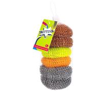 MAXPERKX Multicoloured Kitchen Scourers Pads Copper/Galvanised/Plastic Wire Wool Pan Scourers Rust-Free Stainless Steel | Cleans Ovens, BBQs, Glass Dishes & Jugs