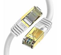 MAXPERKX RJ45 CAT8 Shielded 2000MHz 40Gbps Ethernet SSTP/FTP LAN Ultra High Speed Round Cable Gold Plated Heavy Duty RJ45 LAN Cables Lead Connector for Modem Router Switch Gaming LOT (2m, White)